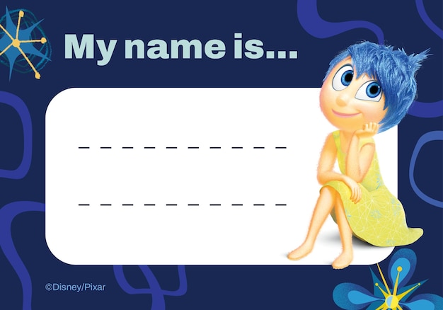 Joy Inside Out Name Tag