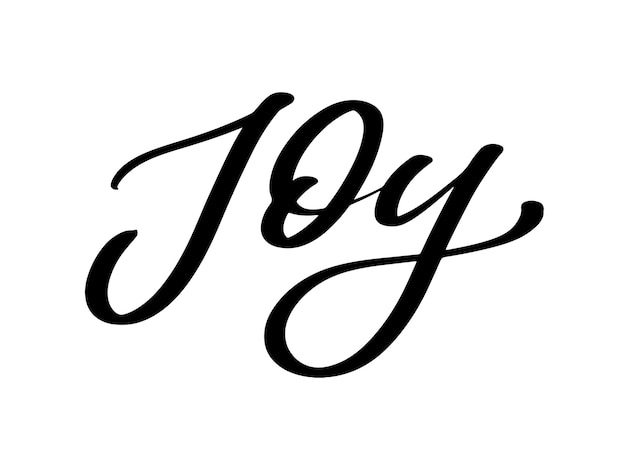 Joy text vector, calligraphy, lettering, christmas, vintage