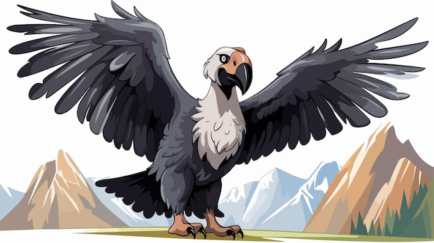 Vector joyful andean condor cartoon vector illustration