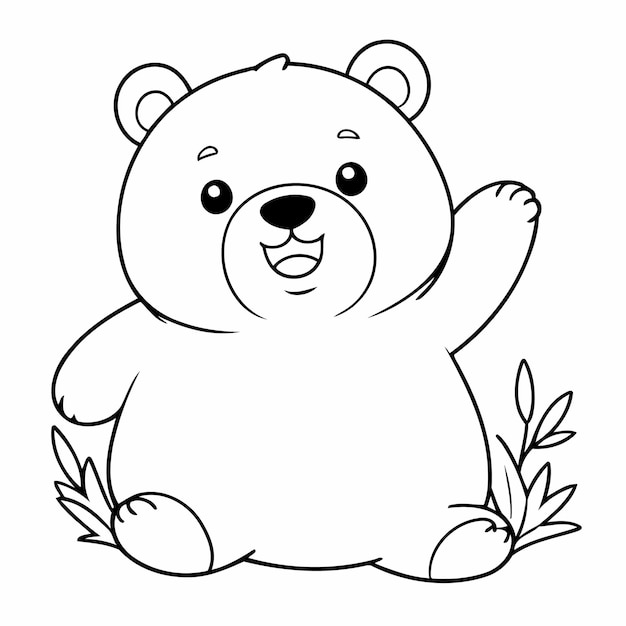 Joyful Bear illustration for kids page