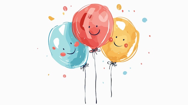 Vector joyful birthday balloon face vector illustration