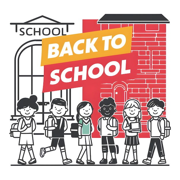 Joyful and Bright Back to School Poster Illustration Graphic