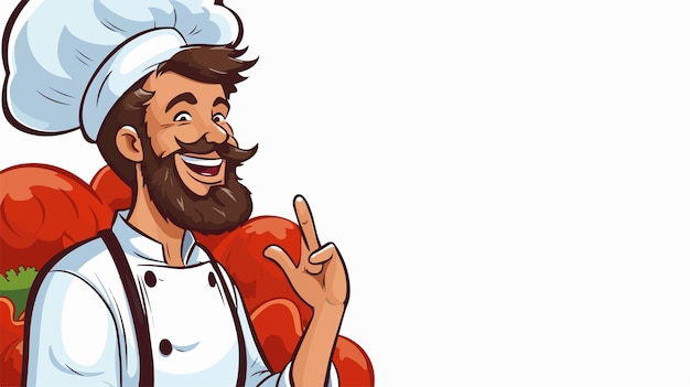 Joyful Cartoon Chef with Speech Bubble Stock Vector