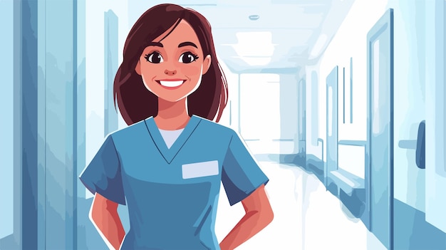 Vector joyful female healthcare professional smiling for portrait shot