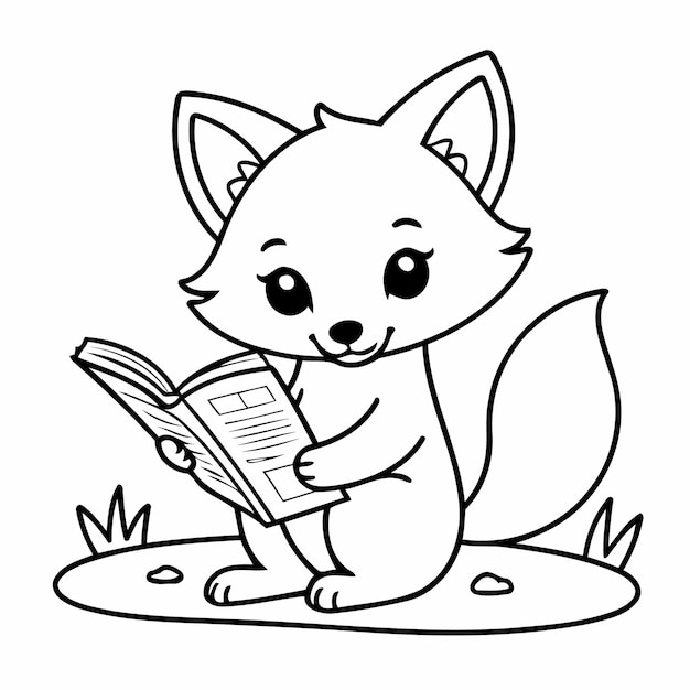 Vector joyful fox illustration for kids books