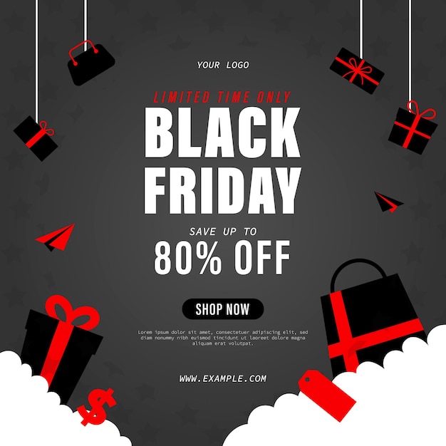 Vector joyful fun black friday ads banner poster social media post layout template vector design