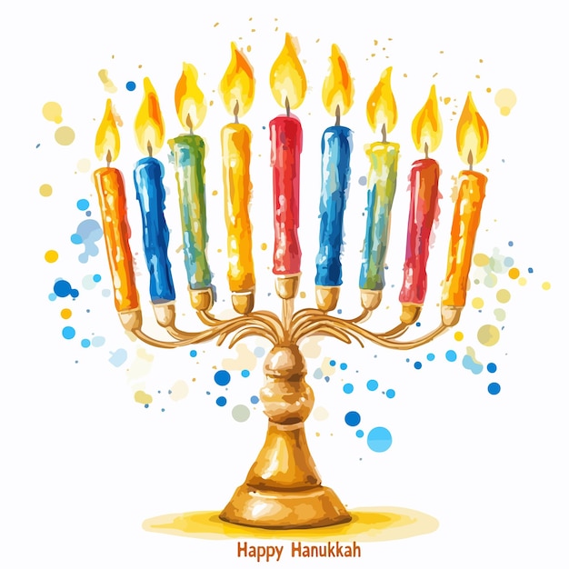 Joyful Hanukkah Celebration Illustration