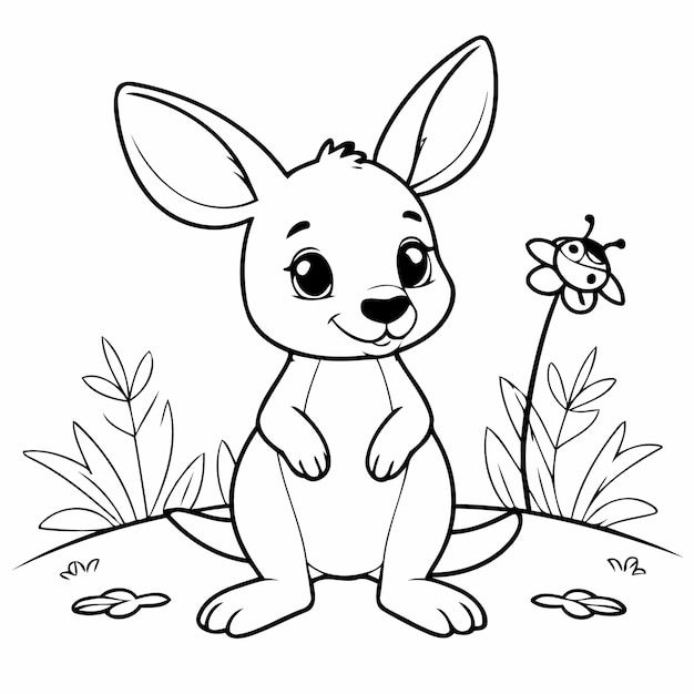 Joyful Kangaroo for toddlers coloring book