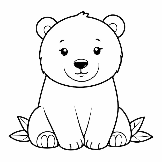 Joyful polarbear drawing for children page