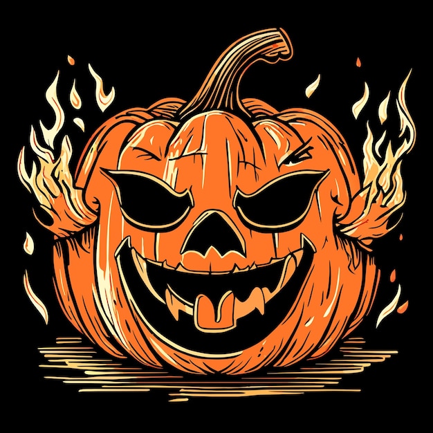 Joyful Pumpkin Ghost Vector Design