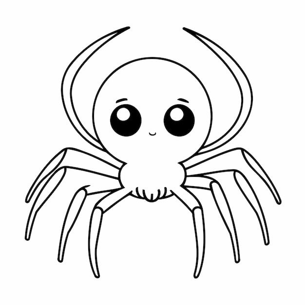 Joyful spider doodle for kids colouring page