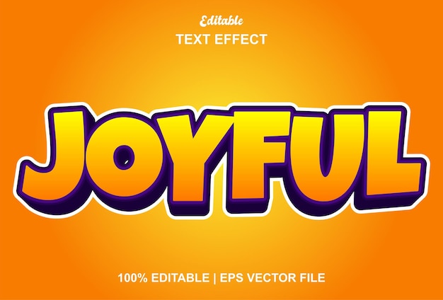 Joyful text effect with orange color and editable