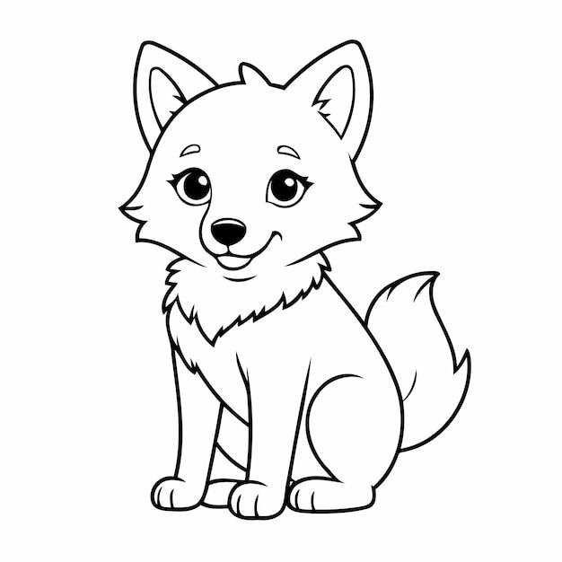 Joyful Wolf doodle for kids coloring books