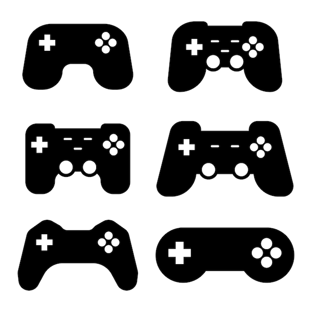 Joystick controller video game icon set gaming vector illustration