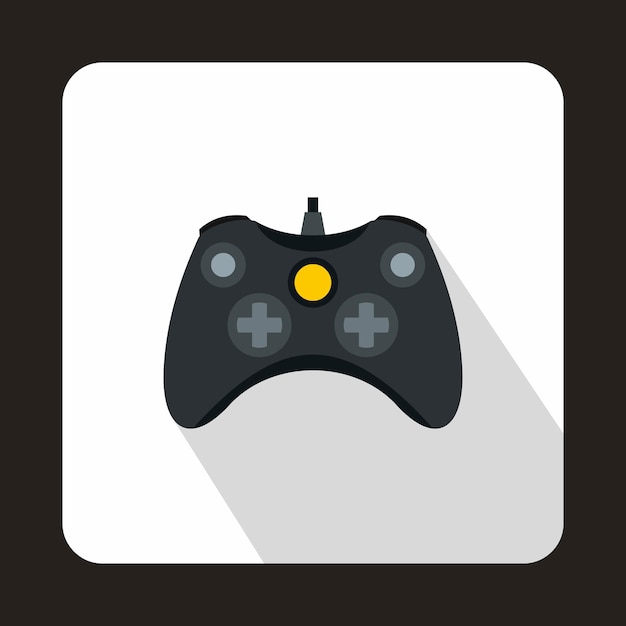 Joystick for playing games icon in flat style with long shadow Play symbol