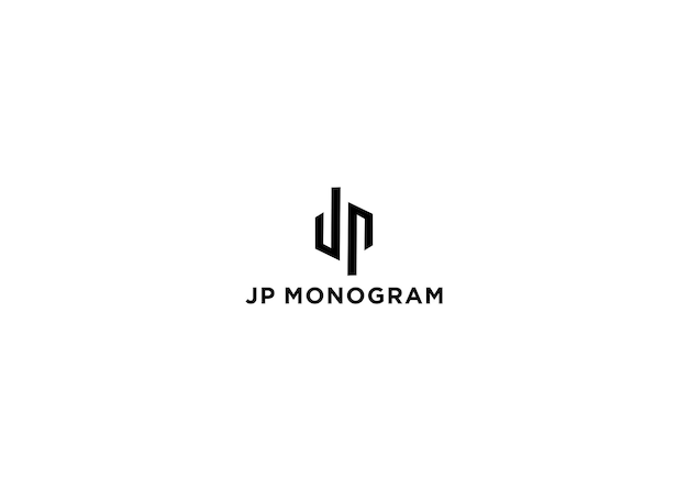 jp monogram logo design vector illustration