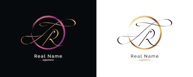 JR Initial Signature Logo Design with Elegant and Minimalist Handwriting Style Initial J and R Logo Design for Wedding Fashion Jewelry Boutique and Business Brand Identity