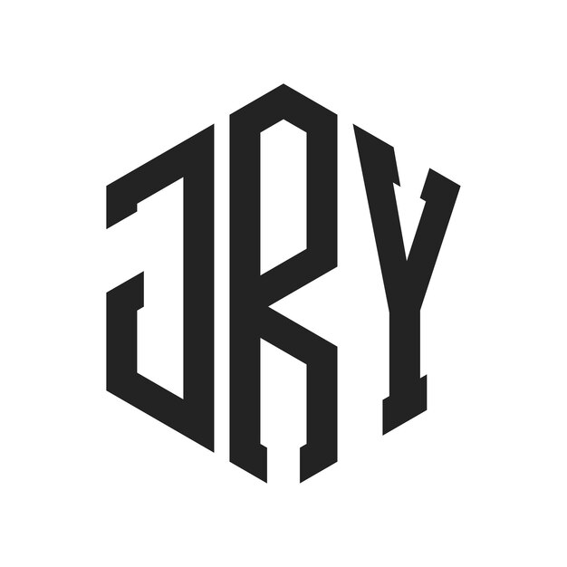 Vector jry logo design initial letter jry monogram logo using hexagon shape