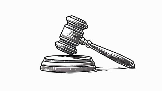 Vector judges gavel icon vector illustration handdrawn vecto