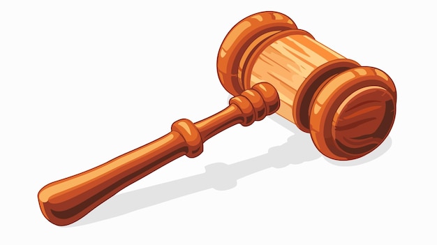 Vector a judges gavel is on a white background