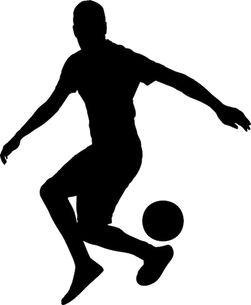 Juggle a soccer ball vector silhouette football male person ball bouncing silhouette concept