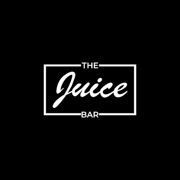 The juice bar monogram typography logo on black background