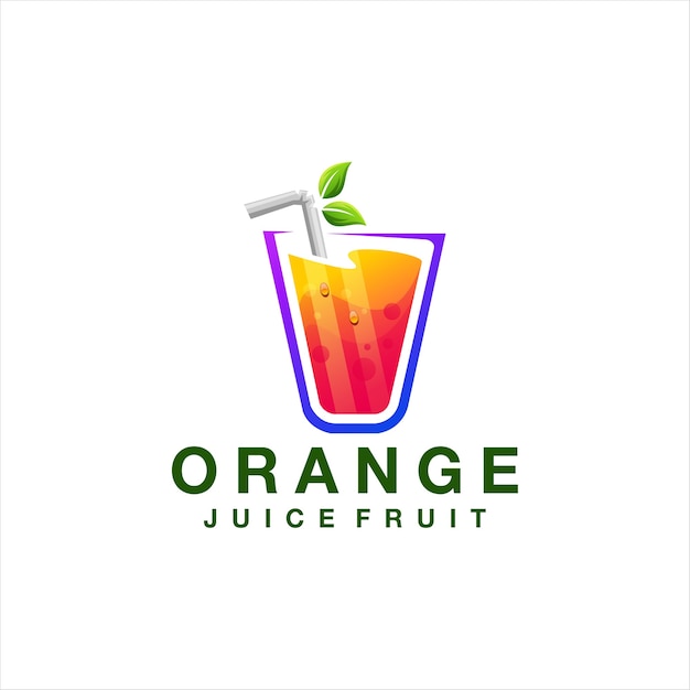 Juice color gradient logo design