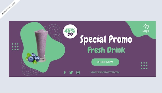 juice drink banner store print promotional business design template