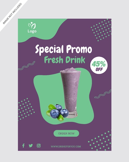 juice drink flyer poster promotion store design template