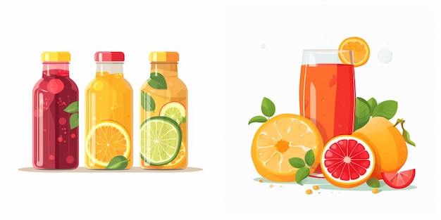 juice drink fruit fresh vector juicy isolated food illustration sweet beverage healthy l