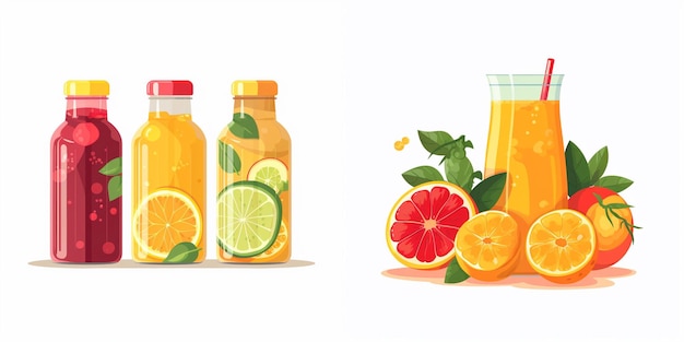 juice drink fruit fresh vector juicy isolated food illustration sweet beverage healthy l