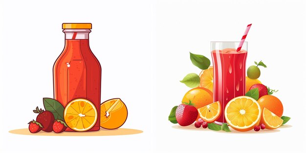 Vector juice drink fruit vector fresh food isolated illustration sweet juicy beverage liquid vi