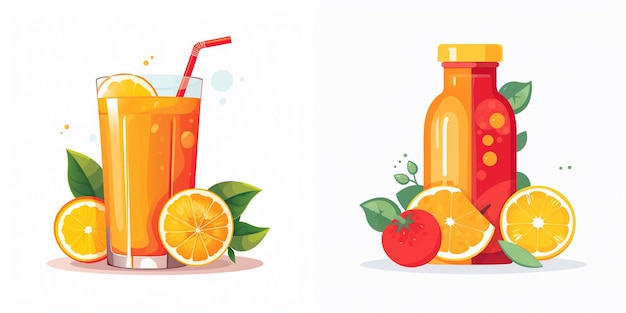 Vector juice drink fruit vector fresh food isolated illustration sweet juicy beverage liquid vi