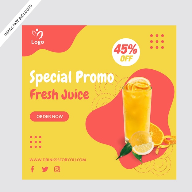 juice drink social media promotion instagram post design template