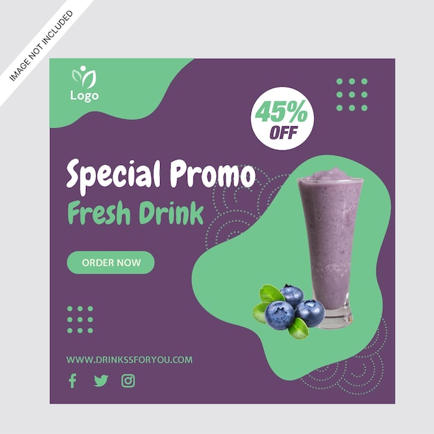 juice drink social media promotion instagram post design template