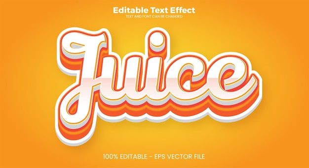 Juice editable text effect in modern trend style