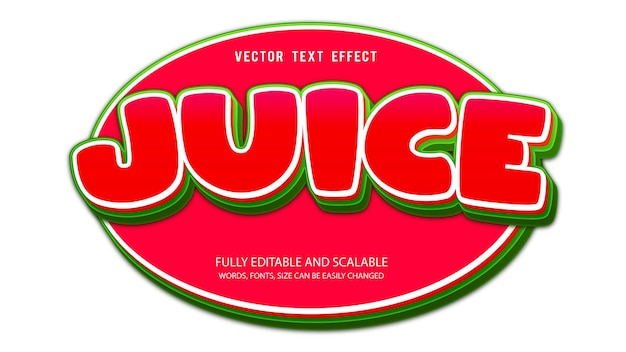 Juice Editable Text Effect Vector 3d Style