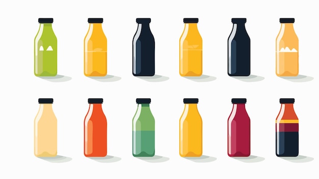 Juice Isolated Icons on White Background for Creative Designs