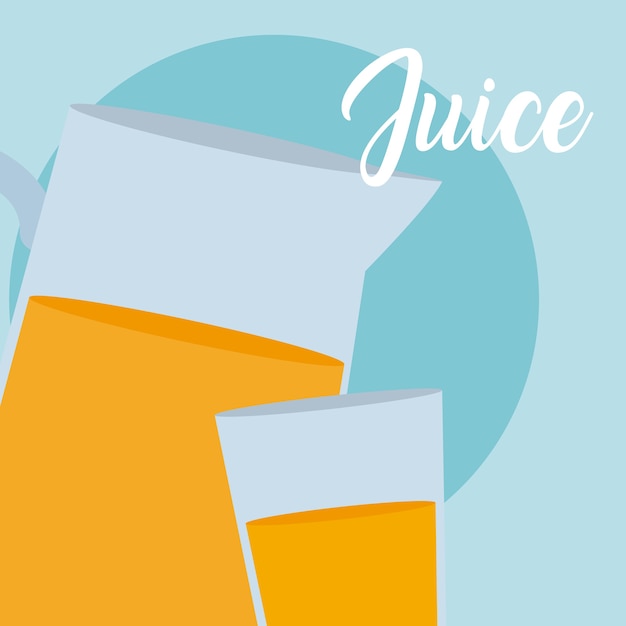 Juice jar and glass cup vector illustration graphic design