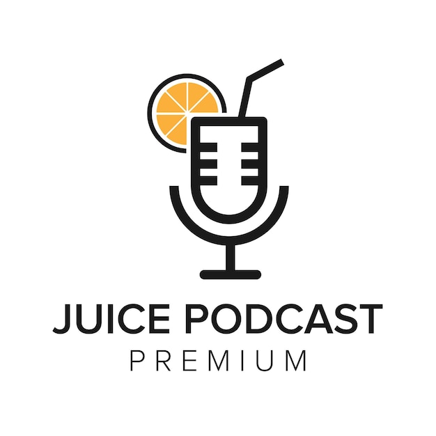 Juice podcast logo icon vector template