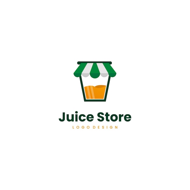 Juice store logo design modern concept