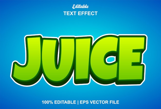 Juice text effect with green color 3d style