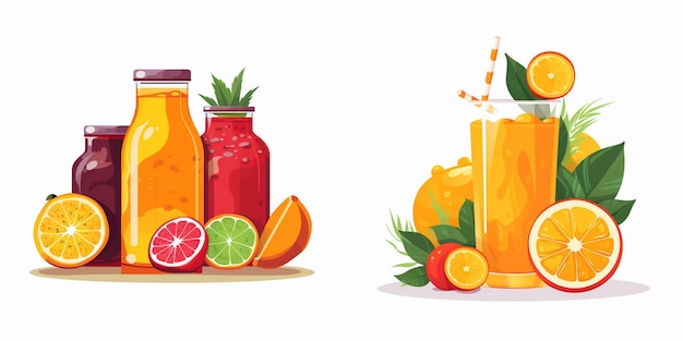 juice vector drink fruit fresh illustration food isolated juicy sweet beverage healthy l