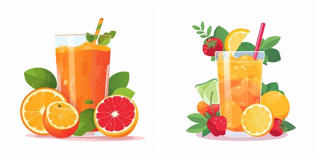 juice vector drink fruit fresh illustration food isolated juicy sweet beverage healthy l