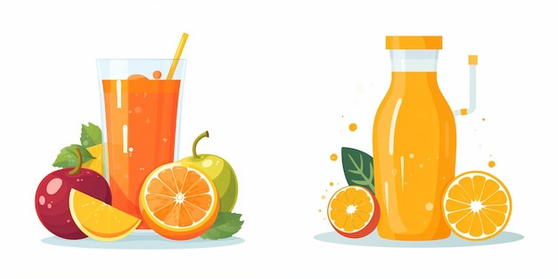 juice vector drink fruit fresh illustration food isolated juicy sweet beverage healthy l