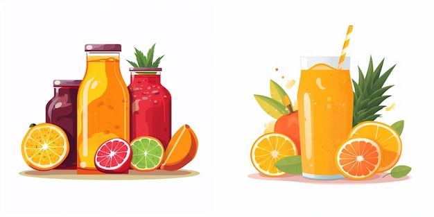 juice vector drink fruit fresh illustration food isolated juicy sweet beverage healthy l