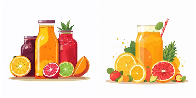 juice vector drink fruit fresh illustration food isolated juicy sweet beverage healthy l