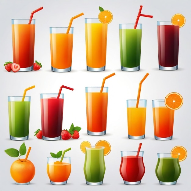 Juice vector set white background isolated a high