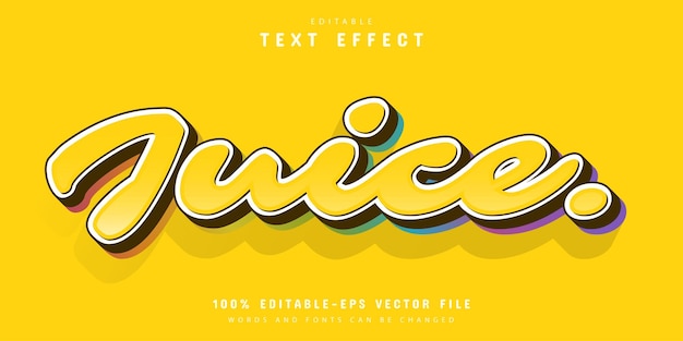 Juice yellow 3d style text effect editable