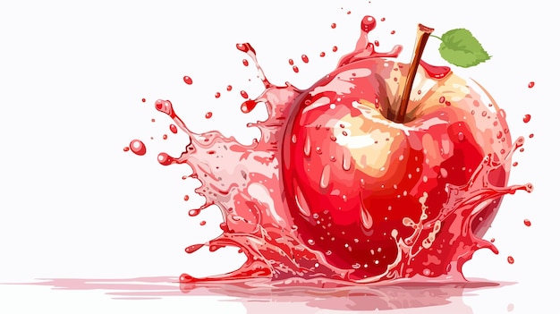 Vector juicy apple splash vibrant and refreshing fruit photography